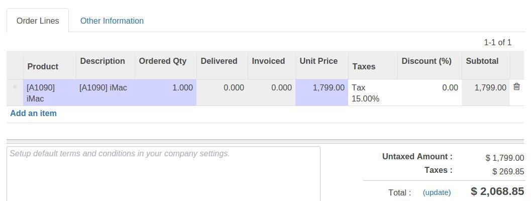 Odoo text and image block